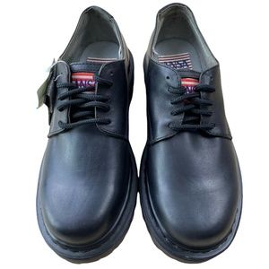Mens ANSA | Black Leather Oxfords | LAM401ABK  Size: 6.5